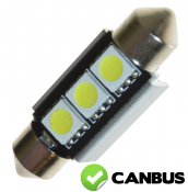 Diode lamp 12V 3xSMD xenon white Canbus 39mm coil lamp