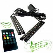 RGB LED strips, music-controlled interior lighting