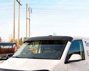 EXAMPLE IMAGE: BASIC Sunshade for Ford Transit (2000–2006) - Glossy Black Gangster Cap