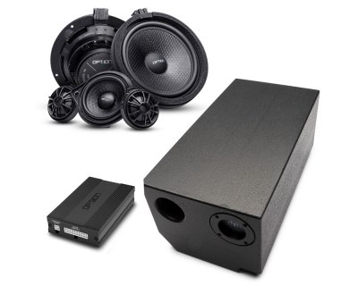Complete audio package – Speakers, DSP, subwoofer (ROCK-1), and sound insulation for the Mercedes-Benz Sprinter (2006–2019)