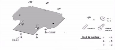 Sketch for skid plate for Audi A6