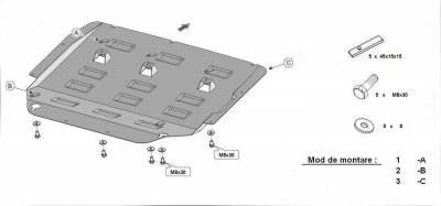 Exploded view skid plate Mini Clubman