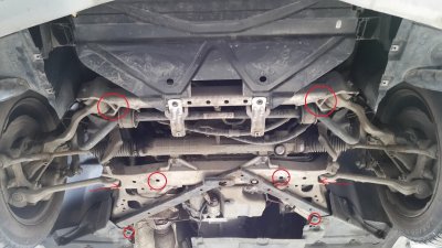 Mounting points for skid plate BMW 3 Series