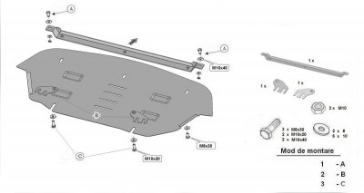 Assembly instructions for skid plate for Citroën A3 Aircross
