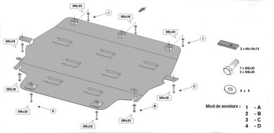 Assembly instructions for skid plate for Peugeot Expert (1529-1300)