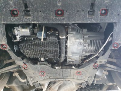 Mounting points on skid plate for Toyota Proace city from 2019