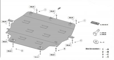 Assembly instructions for skid plate for Opel Zafira