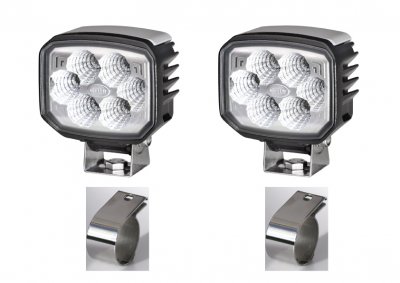 Complete work light package including mounting - Hella Power Beam 1500