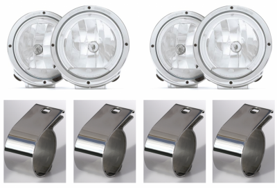 Complete extra light package including mounting - Hella Luminator Chrome