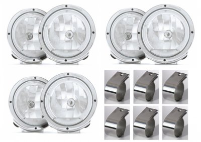 Complete extra light package including mounting - Hella Luminator Chrome