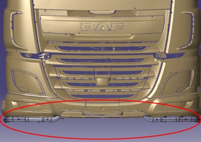 Stainless steel split bull bar for DAF XF Euro 6