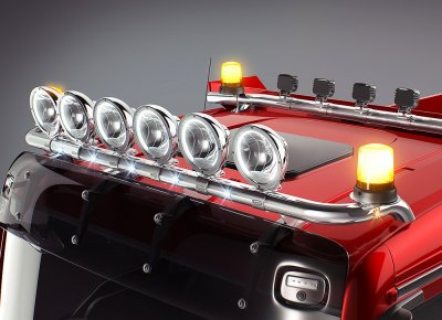 Stainless steel roof bar for MAN TGX/TGS