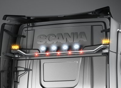 Stainless steel work light bar for Scania C20H