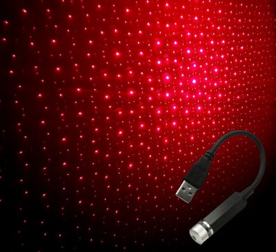 USB Star Projector - Starry sky in red/purple