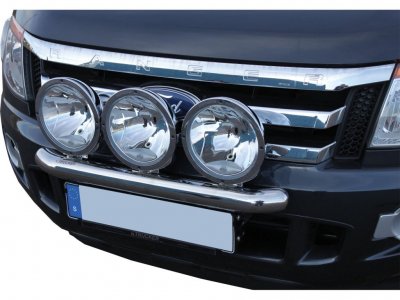 Stainless steel auxiliary light bracket for 3 auxiliary lights for Ford Ranger from 2012-2015