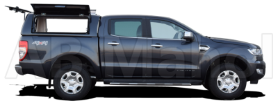 Force Pro deck lid with opening side hatches for Ford Ranger Double Cab 2012-