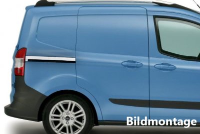 Stainless Steel Sliding Door Strips for Ford Transit Courier from 2014-