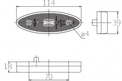 LED side marker - Orange - 12/24V