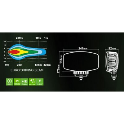 Orion+ LED extra light | 100W | Optional position light in white/orange