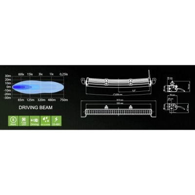 LEDSON Apollo C LED Ramp - 535 mm (21.5"), 105W, 10-30V