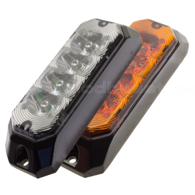Flashing light with 4/6 flash heads in Orange | 9-36V | ECE R65