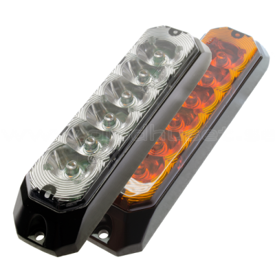 Flashing light with 4/6 flash heads in Orange | 9-36V | ECE R65