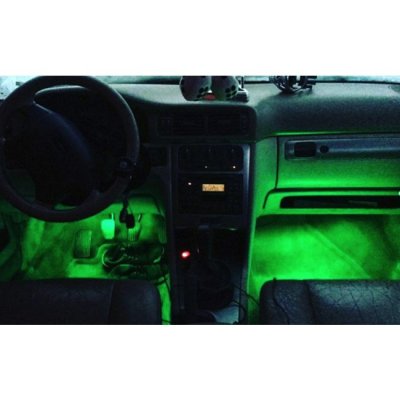 RGB LED strips, music-controlled interior lighting