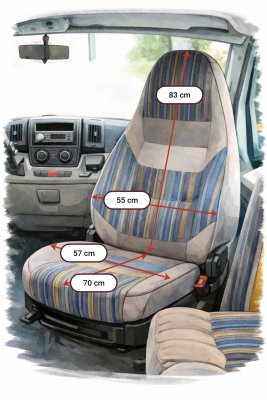 Seat covers for Sunlight motorhome – Fiat Ducato 2006-