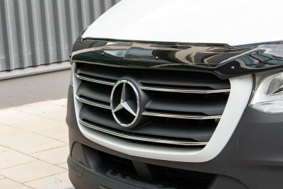 Stainless steel parts for mounting in the grill of the Mercedes-Benz Sprinter 2018-
