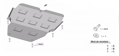 Sketch for skid plate Renault Talisman from 2016-