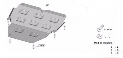 Sketch for skid plate Renault Scenic from 2016-