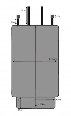 Luggage compartment cover in PVC-coated polyester fabric