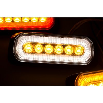 LED Flashing Light with Halo Ring in White, Red and Orange | ECE R65/R10/R91 | 12-24V