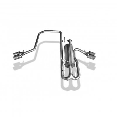 Sports exhaust system sidepipes 4x90 mm for Nissan Navara 2006-2014