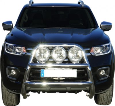 Stainless steel bull bar for 3 extra lights for Renault Alaskan from 2017-2021