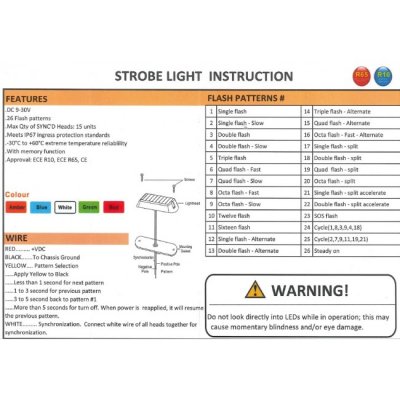 Flashing light with 6 orange LEDs | ECE R65/R10 | 9-33V