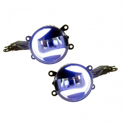 LED DRL round with L-shaped light 12-24V