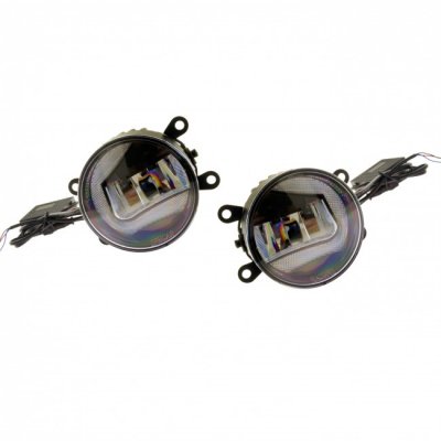 LED DRL round with L-shaped light 12-24V