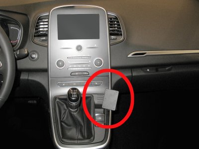 Mobile phone holder Renault Scenic from 2016- | For mounting to the right of the gear lever