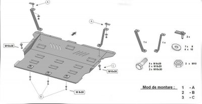 Sketch for skid plate Skoda Kamiq from 2020-