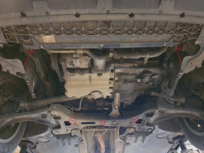 Fastening points for skid plate Volkwagen Taigo from 2022-