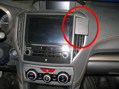 Mobile phone holder for Subaru XV from 2018-