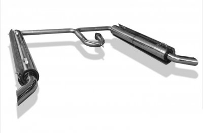 Sports exhaust system sidepipes 2x76 mm for Toyota Hilux from 2006-