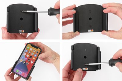 Brodit phone holder - Adjustable holder for skin | Width: 75-89 mm | Depth: 8-12 mm