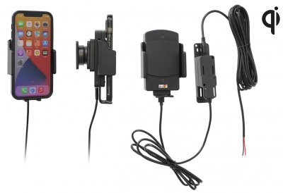 Active adjustable holder with QI charging for fixed installation