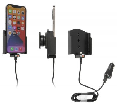 Mobile phone holder with built-in charger