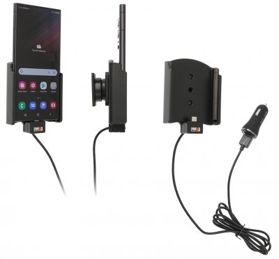 Phone holder with built-in charger from Brodit for your Samsung mobile phone
