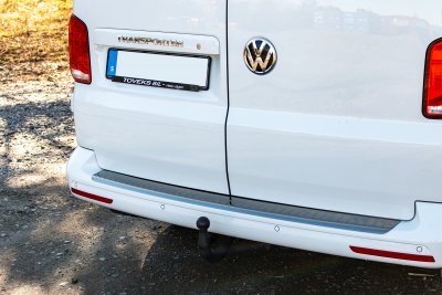 Rear bumper protection in stainless steel for Volkswagen Transporter T6.1 from 2020-2024
