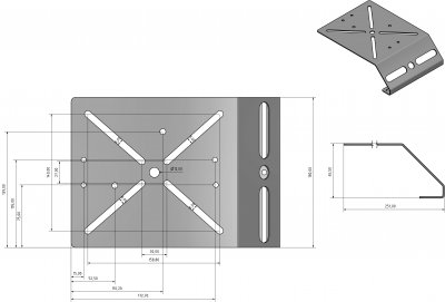 Roof Brackets for Warning Light Ramp for VW Transporter T5/T6 2003-/10-/16-