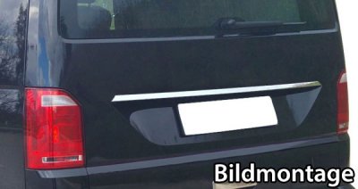 Stainless steel tailgate strip above license plate for VW Transporter T6 from 2016-